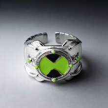 女性动漫周边地球黑客变身戒指，创意宅男戒指 - 白金 - 查看 8