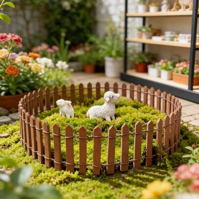 90x5 Cm\34.43x1.97 In Mini Wooden Fence - For DIY Fairy Garden And Planter Decoration - Durable Micro Landscaping, Home And Garden Decor - Great For Train Landscapes