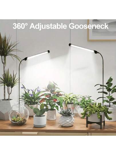 1 pieza Luz de crecimiento de espectro completo con temporizador automático, regulable, adecuada para el crecimiento de plantas de interior, aplicable para semilleros, suculentas y plantas pequeñas, con función de atenuación y encendido/apagado automático para semilleros, suculentas, hierbas, aficionados al cultivo, jardín de interior