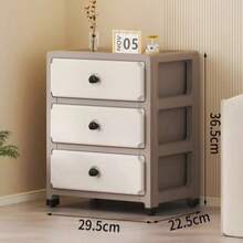 1个带隐藏式滚轮的3/5/6层奶油色移动储物柜，抽屉式卧室储物柜，适用于客厅、厨房和床边 - 彩色 - 查看 11