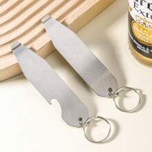 1pc Mini Bar-Shaped Stainless Steel Bottle Opener, Compact Beer & Can Opener - View 4