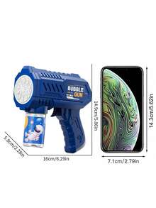 Bubble Machine With Colorful LED Lights - A Large Bubble Blower Toy Suitable For Children, Automatically Generates Abundant Bubbles, Ideal For Outdoor Parties And Birthday Gifts For Boys And Girls (Batteries And Bubble Solution Not Included) - Multicolor - View 5