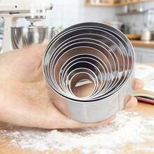 11/12pcs Stainless Steel Round Cookie & Cake Cutters | Multi-Size Baking Cutting Tools For DIY Pastry And Dessert Shaping, Suitable For Daily Baking And Holiday Pastry Making - View 7