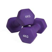 ALLINLIFE Juego De 2 Mancuernas, 2 X 2 Kg, Mancuernas Hexagonales Con Superficie De Vinilo, Para Fitness, Ejercicio, Entrenamiento, Para Gimnasia En Casa, Violeta Ceniza - 4KG*2 - 查看 8