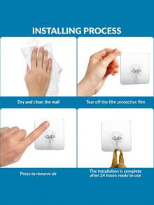 Bộ 10/15 móc treo tường tự dính chịu lực cao, chịu tải tối đa 33lb - Móc trong suốt, chống thấm nước và dầu mỡ, dùng cho phòng tắm, nhà bếp, không cần khoan. Keo dính chắc chắn, giữ được khăn tắm, áo choàng, áo khoác, dụng cụ nhà bếp. - Xem 2