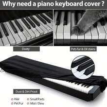 Piano Keyboard Cover, Durable Digital Piano Cover Suitable For Most 61/88 Key Electronic Keyboard Models, Designed To Protect Your Piano - Multicolor - View 5