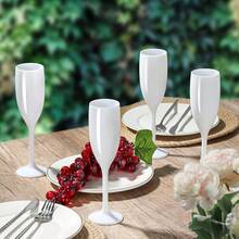 1/6pcs White Wine Glasses, White Wine Goblets, White Champagne Cocktail Glasses, Reusable Unbreakable Pressurized Wine Glasses, Suitable For Wedding/Party/Picnic - View 1
