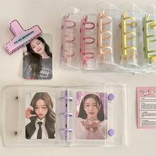 INS Double Buckle A8 Card Holder 3-Inch Single Slot Mini 3-Ring Binder Notebook, Transparent Minilist Organizer - Nhiều màu - Xem 5