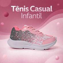Children's Casual Sneakers With Glitter Details - Ideal For Everyday Wear - 白色粉紅色 - 查看 4