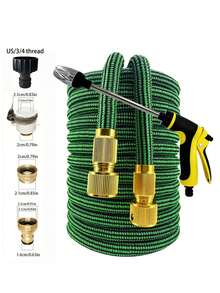 3X Telescopic TPE Water Pipe Copper Plated Garden Car Wash Hose Magic Telescopic Hose Home Outdoor Watering - B - View 17
