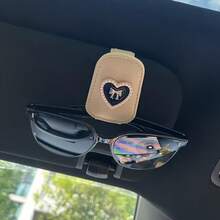 Heart Bow-Shaped Eyeglass Storage Clip 1 Piece, Car Sunshade Storage Magnetic Eyeglass Clip, A Special Car Decoration Holiday Gift. - Eyeglasses Clip - View 2