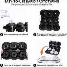 1个玫瑰花形硅胶冰格，配有6个易脱模的大冰球，适用于鸡尾酒、饮料、威士忌、波旁酒和自制果汁。 - 彩色 - 查看 5