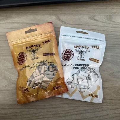 7MM HORENT Hollow Filter Tips, Portable Sealed Packaging, 100pcs/Pack, 2 Color Options, Essential Smoking Accessories