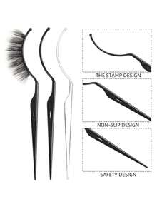 10pcs Eyelash Extension Trial Kit (Excluding Eyelashes), Eyelash Extension Beauty Trial Strip Display Stand, Template Tool, Black & White Plastic Rods For Makeup - Multicolor - View 8