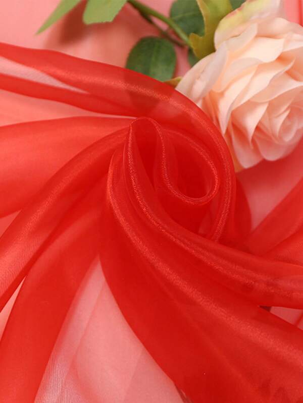 1 قطعة قماش أورجانزا، قماش خلفية لامع متعدد الطبقات بكثافة عالية، قماش توري مرصع للعرائس