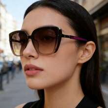 复古时尚大框眼镜，街头风度假旅行眼镜，轻便耐用，男女皆宜，适合日常通勤和街头穿搭，探险眼镜，猫眼眼镜 - 黑色 - 查看 1