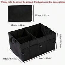 Multi Functional Storage Box, Multifunctional Clothing Storage Box, Travel Multifunctional Storage Box, Foldable And Easy To Carry, Multi Pocket Design, Can Hold Various Items, Shoe Storage Bag, Car Back Multifunctional Storage Box, Suitable For Various Travel, Car, Travel And Other Ways - 黑色方形 - 查看 6