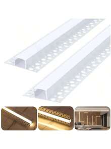 Kit de 18 Perfiles para Tiras LED | Sistema de Instalación Rápida en Cielo Falso | Decoración Moderna para Hogar - 18 piezas - Ver 1