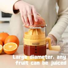 1pc Manual Juicer, Small Household Fruit Juice Extractor, Glass Cup Body Portable Hand-Operated Juice Maker - Multicolor - View 7