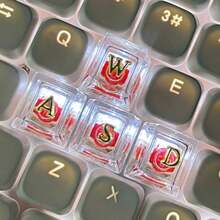 1个金属字母键帽，游戏键帽 ASDW，适用于交叉轴机械键盘 - 采用 ABS 树脂材质，商务风格，OEM 级品质 - 查看 9