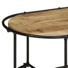 Coffee Table 110x55x40 Cm Solid Wood Rough Mango - Brown - View 6