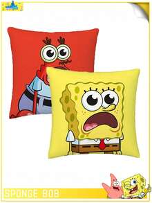 SpongeBob SquarePants 1pc Themed Cartoon Pattern Pillowcase, Featuring , Squidy, Mr. Kcrab, Made Of Super Soft And Comfortable Polyester Material, Machine Washable, Suitable For Sofa, Bed, Bedroom And Living Room Decoration, All Year Round, Sofa Supplies, Bedding Gifts, No Filling Pillowcase, Valentine's Day Gift, Christmas Gift, Birthday Gift, Anniversary, Special Day - Multicolor - View 16