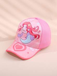 1顶梦幻儿童卡通公主美人鱼棒球帽，透气可调节，适合日常穿搭和拍照 - 多色女孩 - 查看 9
