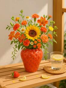 1 Bình hoa hình quả chanh bằng nhựa - Một chiếc bình hoa hình quả chanh mộc mạc, hoàn hảo để trưng bày hoa tươi hoặc hoa khô. Có thể dùng làm vật trang trí trung tâm cho bàn ăn, quà tặng sinh nhật/tốt nghiệp hoặc trang trí nhà cửa. Cũng thích hợp để trên bàn cà phê, kệ sách và bàn trang điểm. - Nhiều kiểu dáng - Xem 1