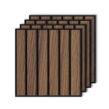 12pcs Polyester Fiber Acoustic Panels, Size 30x30x0.9cm, PVC Film Covered, 3D Cut Wall Decor Suitable For Indoor Walls And Ceilings - Walnut - View 1