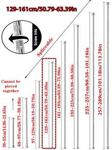 Barra de cortina extensible de acero inoxidable sin taladro, extra larga. Barra de cortina, barra colgante de armario, barra retráctil, secadora, barra de soporte, barra de almacenamiento de utensilios de cocina, barra de tensión, barra colgante de espátula, barra colgante de cucharas, barra colgante de tabla de cortar, barra colgante de toallas de cocina, barra colgante de batidores, barra colgante de cucharones, sin necesidad de taladrar, material de acero inoxidable, fácil instalación, sin adhesivo necesario, adecuado para armario, baño, ventana - Multicolor - Ver 18
