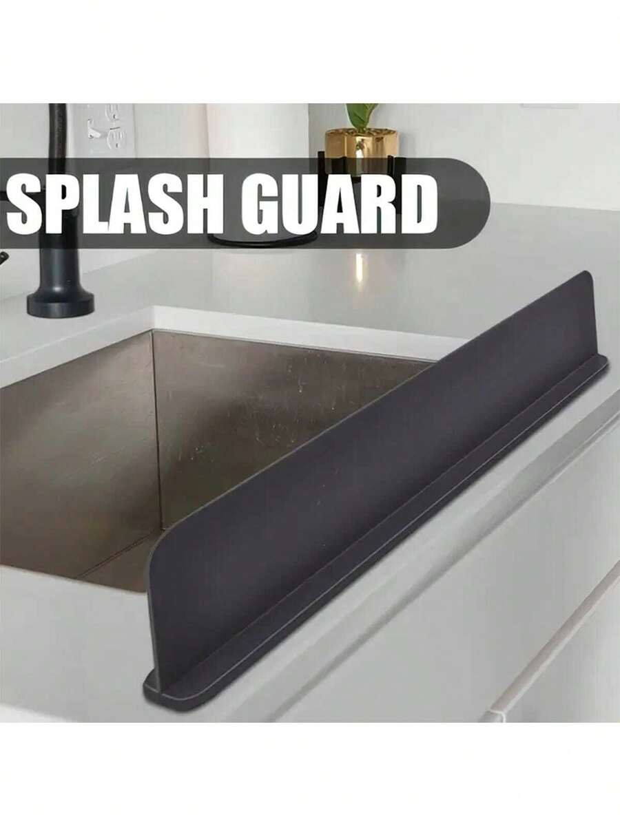 Household Countertop Splash Guard, Easy To Clean; Sink Splash Shield - Soft, Easy To Install And Clean, Classic Design Prevents Water Splashing, Protects Clothes And Other Items From Water Damage During Washing; Suitable For Kitchen And Bathroom Sinks, Splash Guard Protects Countertops. Smooth Surface Cover, Easy-To-Clean Material. - Multicolor - View 1