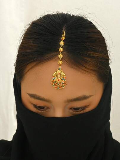 1pc Vintage Headpiece, Suitable For Indian Bride, Dance Party, Daily Wear, Also As Wedding Anniversary Gift