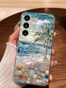 1个透明软壳手机壳，采用釉面陶瓷沙滩风景设计，兼容华为荣耀、Galaxy A04e/12/A13/A14/A34/A50/A52/A53/A54/S21/S22/S23/S24/S25/S25 Ultra/S25 FE/S26/S26 Plus/S26 Ultra/S26 Edge、6A/7A/8A、12T/13T/15T/15T Pro - 無色 - 查看 1