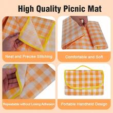 1 manta de picnic en estilo bohemio, colchoneta para picnics en primavera, verano y otoño, colchoneta de cuadrícula roja, amarilla y verde, colchoneta para playas y arenas, artículos para jardines y patios, utensilios para picnics al aire libre y jardines. - Amarillo 1,5*2 m - Ver 7