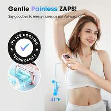 LYSMOSKI Laser Hair Removal Device, IPL Pulsed Light Hair Removal Device, With Ice Cooling System, Painless And Long-Lasting Hair Removal, Home Use, Suitable For Underarms, Back, Legs, Arms, Face, Bikini Line, Etc., Rose Gold. - 美規A型插(110-127V) - 查看 3