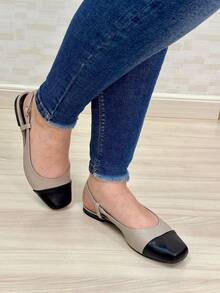 Two-Tone Comfort Slingback - Grey - View 6