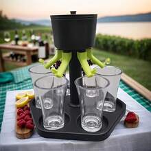1pc/7pcs [6-In-1 Liquor Dispenser] Six-Spout Liquor Dispenser With Stand | Home Bar Party Multi-Flow Beverage Dispenser, Ideal For Themed Parties And Outdoor Events, Equal Portion Drink Dispenser For Spirits And Beer - Multicolor - View 6