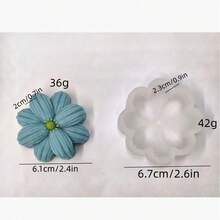 1个花香蜡烛树脂硅胶模具，樱花、四叶草、雏菊花卉石膏香氛硅胶模具 - 白色 - 查看 2