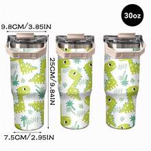 1pc/5pcs 30oz Cute Dinosaur Stainless Steel Insulated Tumbler, Ideal For Children's Day, Theme Parties, Birthdays And Other Holiday Gifts - Multicolor - View 7