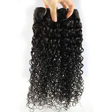2 bó tóc nối Jerry Curly, tóc thật dệt đôi, tóc Remy tự nhiên màu đen xoăn tít dành cho nữ. - Natural Black - Xem 5