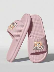 Cartoon Casual EVA Slippers, Comfortable Home Wear For Spring & Autumn - Pink 2 - View 3