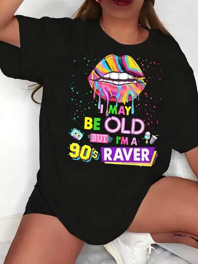 100% Cotton Retro '90s Nostalgia Women'S & Unisex T-Shirt - 90s Pop Culture Graphic Tee With 90 Number Design, Casual Short Sleeve Round Neck Festival Outfit, Machine Washable For 90s Theme Parties & Rave Wear