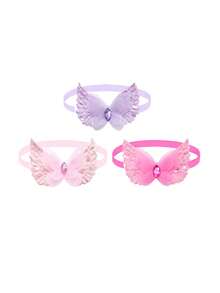 3/10pcs Spring Cute Pet Lace Crystal Wings Pet Tie, Lightweight Mesh+Sparkling Diamond Embellishment, Beautify Strolling/Party/Spring Outing Happy Baby, Adding Points To Mao's Spring Vitality Dressing - Multicolor - View 8