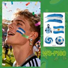 Tatuajes temporales de pintura facial para la Copa Mundial de la FIFA 2026, pegatinas de maquillaje de aficionado al fútbol para eventos de clubes, fiestas - Ver 13