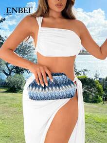 ENBEI 优雅摩洛哥风情手拿包 - 化妆包、沙滩包、时尚女士手提包、贝壳包、简约百搭、别致晚宴包，适合各种场合，如派对、晚宴、婚礼、约会、购物等。母亲节、节日或圣诞节的完美礼物。 - 彩色 - 查看 8