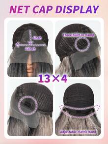 Perucă lungă cu onduleuri 13x4 HD, cu dantelă frontală, 28 de inci, maro, negru, ombre, culoare mixtă, sintetică, fabricată la mașină, rezistentă la căldură, pentru cosplay și festivaluri de muzică - Evidențierea maro - Vizualizare 11