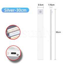LED Light Bar With Motion Sensor, USB Rechargeable LED Night Light For Kitchen, Wardrobe, Closet Lighting, 30cm/40cm/50cm DGT5 - Silvery 10CM - View 11