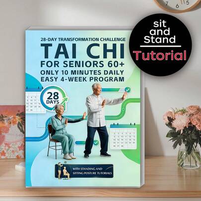 10-Minute Daily Tai Chi For 60+ Seniors: 28-Day Challenge With Sit & Stand Tutorials, Easy 4-Week Program To Boost Health - Ideal Gift For Elderly Family Members.