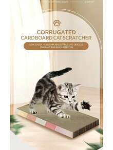 1pc Pet Corrugated Paper Cat Scratching Board, Suitable For Cats, Used For Cat Scratching, Relieve Boredom - Multicolor - View 10