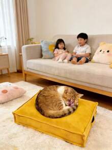 1pc Rectangular Waterproof Dog Crate Mat Bed, Reversible, With Removable Washable Cover And Waterproof Lining, Suitable For Cat And Dog Crate Beds, Joint Relief Dog Bed - Multicolor - View 2